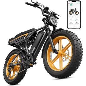 دراجة كهربائية TST للبالغين، محرك ذروة بقوة 1500 واط مع بطارية مدمجة 48 فولت 15/25 أمبير في الساعة، نطاق 60/120 ميل، دراجة كهربائية مطورة 28 ميل في الساعة، دراجة كهربائية بإطارات دهنية مقاس 20 بوصة لجميع التضاريس in Kuwait
