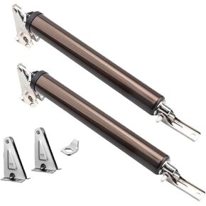 2 Set Heavy Duty Pneumatic Closer,Soft Closing Door Adjustable Speed Positioning Stop, Holder Hardware(2 Set Coffee) in Saudi Arabia