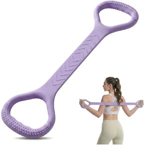 شريط مقاومة الشكل 8 مع مقابض، أربطة مطاطية للتمرين من السيليكون للتمرين في المنزل والمكتب والسفر، أربطة مطاطية لكامل الجسم والذراع والكتف واليوجا والبيلاتس للنساء in Kuwait