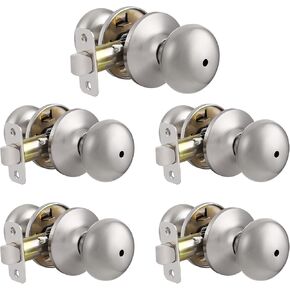 Probrico Keyless Privacy Door Knobs Bedroom Bathroom Locking Door Knob, Brushed Nickel Door Knob with Lock, No Key, Modern Flat Ball Interior Door Handles 10 Pack in Kuwait