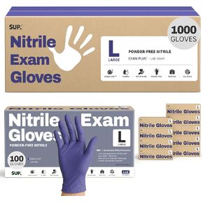 SUP Nitrile Exam Gloves, Powder-Free Latex-Free Food Safe Disposable Glove for Medical Cooking Cleaning, Lab Violet 1000 Ct in Kuwait