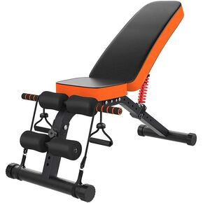 Small Dumbbell Bench with Dumbbell, Sitting Board Bench, Press Stool, Foldable Domen - Fitness Dumbbell Orange Black in Kuwait
