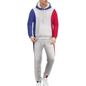 Fattyeery Long Sleeve 3D Funny Print Mens Hoodie Set Sweatpants Ongo,Democratic Republic of The Flag Winter and Autumn Blouse for Unisex Sweatshirt XL in Kuwait