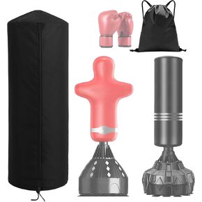 غطاء كيس ملاكمة قائم بذاته، غطاء واقٍ لكيس ملاكمة مقاوم للماء 420D مع حقيبة تخزين حقيبة الظهر لحقيبة الدمية للتدريب القائم بذاته - 70 بوصة ارتفاع × 28 بوصة قطر in Kuwait