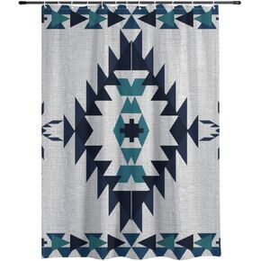 أنماط هندسية لطيف ستارة دش مع السنانير، الصيف ستارة دش المرحاض للماء، قابل للغسل النسيج عطلة متعة الستائر للحمام لحوض الاستحمام ديكور مجردة 60 × 72 في in Kuwait