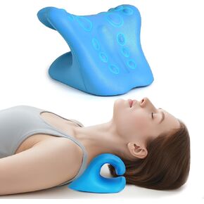 جهاز جر عنق الرحم، مصحح حدبة الرقبة لتخفيف آلام المفصل الفكي الصدغي وتخفيف آلام الكتف، استرخاء الرقبة والكتف، وسادة مريحة لآلام العمود الفقري (أزرق) in Kuwait