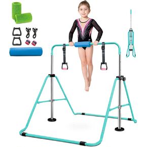 SUDOO Foldable Gymnastics Bar for Kids, Adjustable 35"-51" Training Kip Bar, Multi-Use Horizontal Bar, Home Gymnastics Equipment in Kuwait