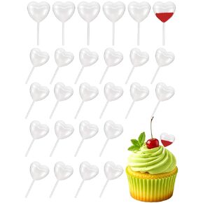 luvilly100 Pcs Clear 4ml Mini Heart Pipettes, Clear Plastic Cupcake Liquid Dropper Disposable Mini Pipettes Dropper, Infused Strawberries Tubes for Cupcake Decoration/Chocolate Lovers in Kuwait