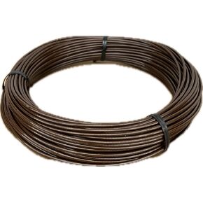 كابل فولاذي مجلفن بقطر 1/16 بوصة مطلي بقطر 3/32 بوصة، كابل مطلي بالفينيل باللون البني الداكن، قوة كسر 480 رطل: أطوال 50 و100 و250 و500 و1000 قدم (بني داكن، ملف بطول 50 قدمًا) in Kuwait