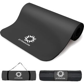 سجادة اليوجا السميكة من بريماسول، سجادة NBR سميكة للغاية بسمك 1/2 بوصة مع ثبات معزز - تصميم محكم، بساط خفيف الوزن مع حزام حمل وحقيبة لليوجا والبيلاتيس وصالة الألعاب الرياضية والاستخدام المنزلي (ألوان متعددة) in Kuwait
