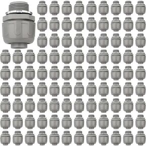 موصلات القناة، موصل سائل محكم 3/4 بوصة NPT غير معدني لتركيبات القنوات الكهربائية المرنة البلاستيكية، 180 درجة مستقيمة، مدرج في قائمة UL لأدوات الأنابيب المنزلية الخارجية، رمادي (150 حزمة) in Kuwait