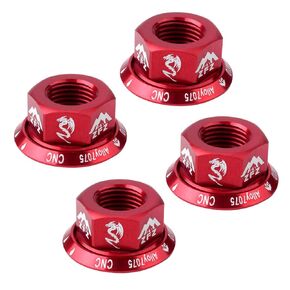 4Pcs Track Wheel Nuts Bicycle BMX Fixie M10 Axle Screw for Rear Hub Red in Kuwait