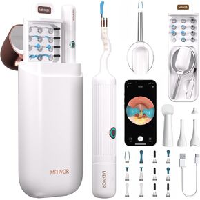 كاميرا أداة إزالة شمع الأذن، منظف الأذن الذكي واي فاي مع الكاميرا، منظار الأذن البصري عالي الدقة، مجموعة ملاقط ومجارف مرنة من السيليكون الآمن للبالغين والأطفال in Kuwait