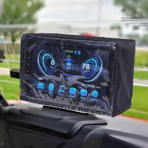 غطاء شاشة لمس مقاوم للماء من Woho مع فتحة مرنة لعربة الجولف Ev & Denago، وملحقات عربة الجولف Ev للحماية من الشمس، وأجزاء عربة الجولف مقاومة للرياح والغبار (أسود، 11 بوصة × 5 بوصة × 7 بوصة) in Kuwait