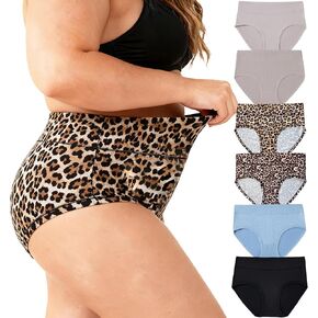 سراويل داخلية للنساء الداخلي للبثعة الداخلية للنساء ، ملخصات عالية من الخصر ، 6 حزمة XL-5XL للسيدات للنساء. in Kuwait