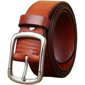 Men's Dress Belt - 3.8 cm Solid Cowhide with Stainless Steel Buckle for Business in Kuwait