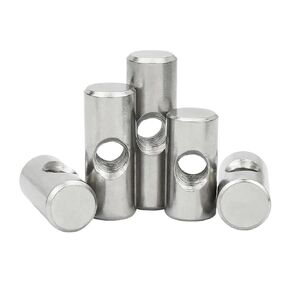 Barrel nut, M4 M5 M6Dowel Cylindrical Pin Cross Hole Hammer Embedded Nut for Wood Furniture Accessories(OD10 M6x25(5PCS)) in Saudi Arabia