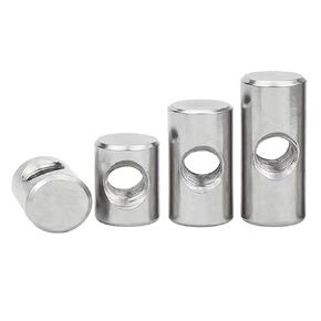 Barrel nut, 10PcsCylindrical Pin Dowel Cross Hole Hammer Embedded Nut for Wood Furniture M4 M5 M6(M5x25 OD8) in Saudi Arabia