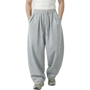Men's Baggy Hip Hop Streetwear Sweatpants, Loose Fit Loungewear Joggers with Adjustable Drawstring Cuffs in Kuwait