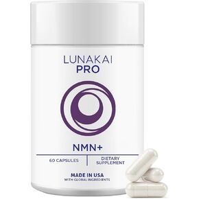 Lunakai PRO USA Made NMN Supplement 500mg 6-in-1 with TMG & Resveratrol 98% - Daily NAD+ & Energy Support for Healthy Aging & Cellular Health, Nicotinamide Mononucleotide, 60 Capsules in Kuwait