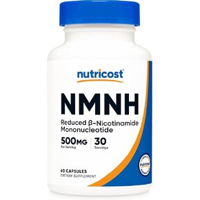 Nutricost NMNH Supplement (500mg) 60 Capsules - Reduced β-Nicotinamide Mononucleotide, Vegan, GMO-Free, Gluten-Free, 30 Servings in Kuwait