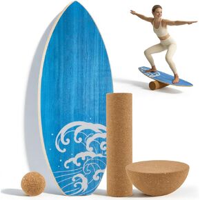 Surf Balance Board Wooden Balance Board,3 Modes Wobble Board Trainer with Roller, Exercise Balancing Stability Trainer for Improve Balance, Surf Trainer & Sports Trainer Wobble Board in Saudi Arabia