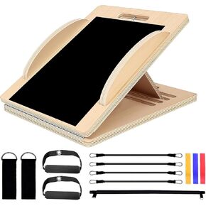 لوح خشبي مائل متعدد الاستخدامات، قابل للتحويل إلى لوح التوازن والبيلاتيس، زوايا قابلة للتعديل، يتضمن مجموعة بيلاتيس كاملة، يدعم ما يصل إلى 360 رطلاً، تمدد ربلة الساق، القرفصاء، الركبة، الكاحل، الكعب والساق in Kuwait