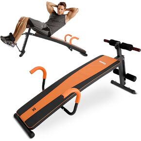 SQUATZ Adjustable Decline Sit-Up Bench for Abs with Handrail, Five Level Abdominal Bench for Core Training, Reverse Crunch Handle, Heavy-Duty Home Gym Sit Up Exercise Equipment for Core Muscles in Kuwait
