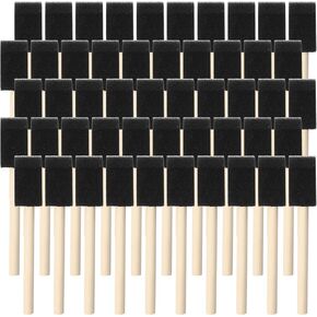 فرش الطلاء الرغوية - حزمة من 50 فرش إسفنجة يمكن التخلص منها 1 بوصة للطلاء الأكريليكي ، تلطيخ ، مشاريع الورنيش والمحرف DIY - بواسطة TX Liteart in Kuwait