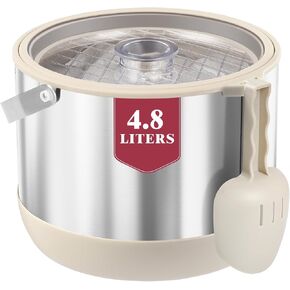 دلو ثلج معزول 5QT/4.8L للحفلات، دلو مشروبات مزدوج الجدار بسعة كبيرة مع مغرفة وغطاء للشمبانيا والنبيذ والكوكتيل (أسود) in Kuwait