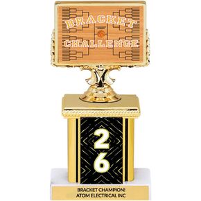 2026 Basketball Bracket Trophy, Bracket Challenge Winner 7 inch Trophy, Customize Engraving in Kuwait