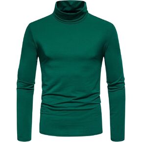 Men's Shirts Long Sleeve Solid Color Mid-High Neck Design Crew Neck Shirt Basic Autumn and Winter Pullover Tops in Saudi Arabia
