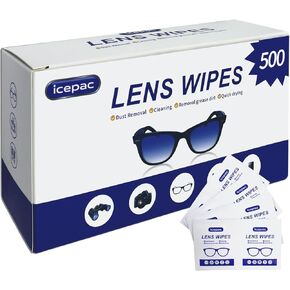 Lens Wipes for Eyeglasses, Eyeglass Lens Cleaning Wipes Pre-moistened Individually Wrapped Sracth-Free Streak-Free Eye Glasses Cleaner Wipes for Sunglass, Camera Lens, Goggles（500count) in Kuwait