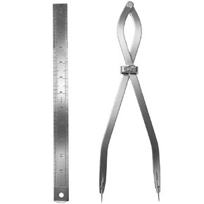 20 Inch Radius Divider Tool with Bonus 12" Stainless Steel Ruler, Heavy Duty Wing Divider Scriber Marking Tool for Metalworking & Woodworking - Upgraded Lock Nut Design with Replaceable Sharp Points in Kuwait
