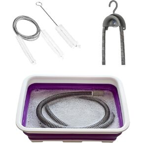 مجموعة تنظيف CPAP للخرطوم والقناع، منظف لوازم آلة Cpap يتضمن فرشاة تنظيف الأنبوب والقناع، حوض غسيل قابل للطي، شماعة تجفيف خرطوم - متوافقة مع أنابيب 22 مم و15 مم in Kuwait