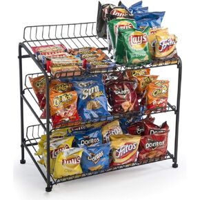 Displays2go Countertop Wire Rack, Three Open Shelves Black (WCR3SBK) in Kuwait