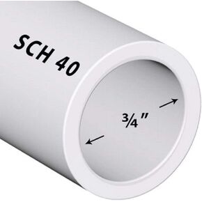 VENTRAL PVC Pipe Sch40 3/4 Inch (0.75) White Custom Length 3FT Pack in Kuwait