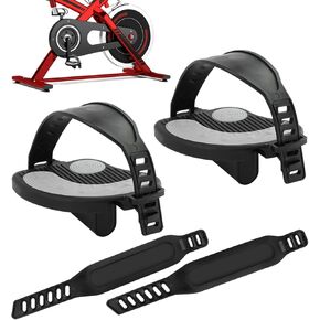 1pair Exercise Bike Pedals with Straps for Pelotons Bike, 9/16" Stationary Recumbent Bikes Pedals for Indoor Exercycle Bicycle, Spin Cycling Pedal Bicycle Replacement Parts in Kuwait