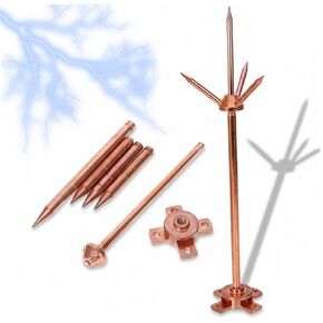 قضيب البرق للمنزل، نظام حماية من الصواعق النحاسي ثلاثي الشقوق مع قضيب تأريض مقاس 20 بوصة، تصميم قابل للفصل in Kuwait