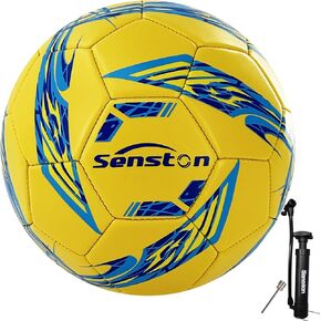 Senston Soccer Ball Size 5 with Pump and Needle, 3-Layer Construction (Butyl Bladder + Nylon Winding + PVC Cover), Stable Flight, Durable & Easy to Clean, Suitable for Teens & Adults in Saudi Arabia