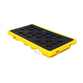 Heavy-Duty Modular Spill Platform with Grating Stackable Drum Spill Containment Pallet for Indoor/Outdoor, Garage, Kitchen and Basement Cargo Storage(66x36x12cm) in Kuwait