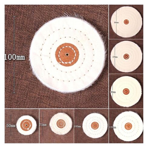 Cloth Buffing Polishing Wheel Arbor Buffer Polish Grinder Pad Mat White Grinding Sanding Head Abrasive Buffing Wheel 50-200mm(125mm) in Saudi Arabia
