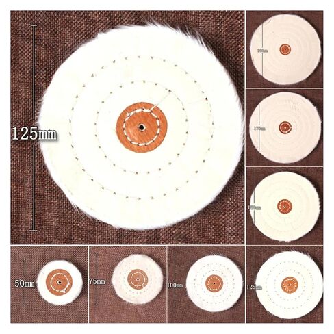 Cloth Buffing Polishing Wheel Arbor Buffer Polish Grinder Pad Mat White Grinding Sanding Head Abrasive Buffing Wheel 50-200mm(125mm) in Saudi Arabia