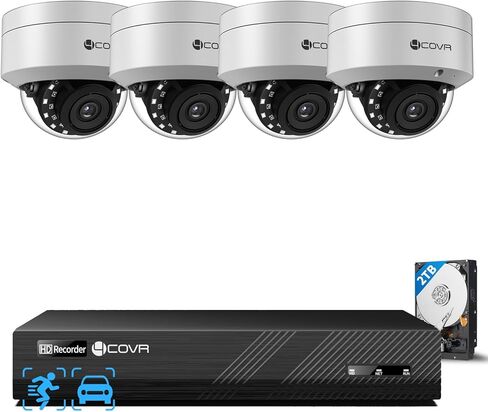 نظام كاميرا أمان 4COVR 12MP للأعمال ، 16x 12MP مقاومًا لـ IP67 DOME DOME CARMAY POE IP ، وصول عن بُعد ، 16 قناة UHD NVR 4TB ، الكشف عن المركبات البشرية ، 24/7 ، LY54AXAM1616 in Kuwait