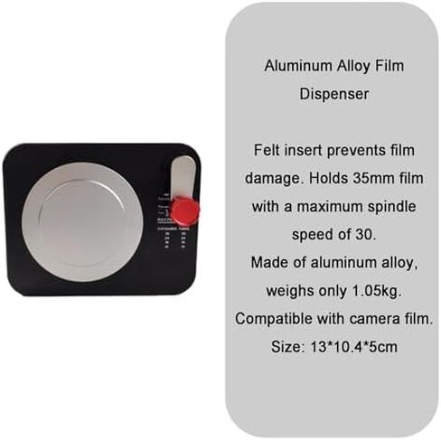 35mm Film Dispenser with Locking Cover, Felt Lining, Rewind Handle for Retro Camera Film Storage & Distribution, for Photography Enthusiasts in Kuwait