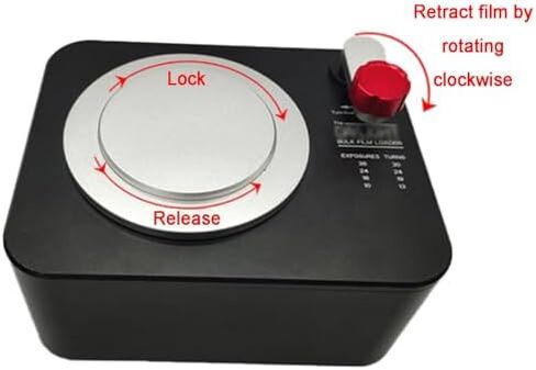 35mm Film Dispenser with Locking Cover & Rewind Handle, Felt Lining, Holds 30 Turns for Retro Camera Enthusiasts in Kuwait