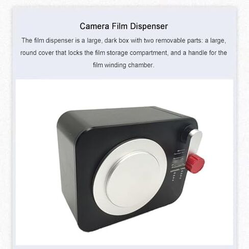 35mm Film Dispenser with Locking Cover & Rewind Handle, Felt Lining, Holds 30 Turns for Retro Camera Enthusiasts in Kuwait