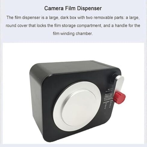 35mm Film Dispenser with Locking Lid & Rewind Handle, Felt Separator, Holds 30 Rolls for Retro Camera Enthusiasts in Kuwait