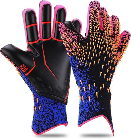 Keenso Soccer Goalie Gloves, Strapless Professional Goalkeeper Gloves for Youth, Grip Football Gloves with Size 8/9/10 for Adults and Kids Age 8-12 (NO.8) in Kuwait