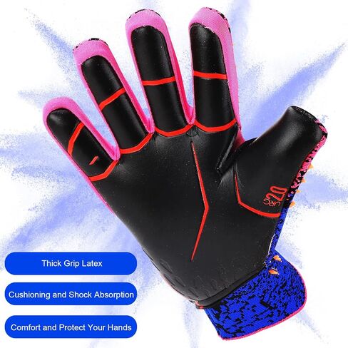Keenso Soccer Goalie Gloves, Strapless Professional Goalkeeper Gloves for Youth, Grip Football Gloves with Size 8/9/10 for Adults and Kids Age 8-12 (NO.8) in Kuwait